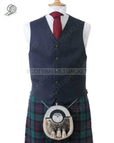 Highland Crail Jacket and Waistcoat in Midnight Blue Arrochar Tweed